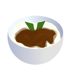 Sumsum porridge with coconut cream 