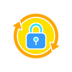 Closed padlock line icon. Security, protection, key, door, password, secret, safe, hacking. Vector color icon on a white background for business and advertising.