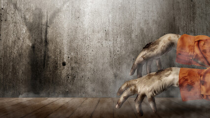 Scary zombie. Halloween concept