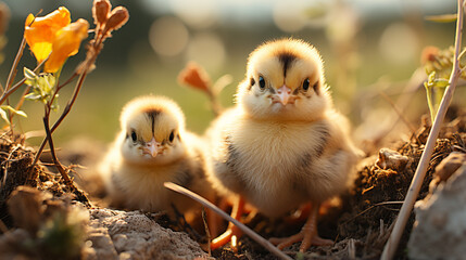 chicken in the grass HD 8K wallpaper Stock Photographic Image