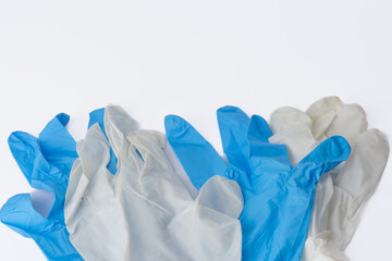 medical gloves on the white background.