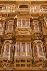 Beautiful architecture and design of Patwon ki Haveli, Jaisalmer, Rajasthan, India