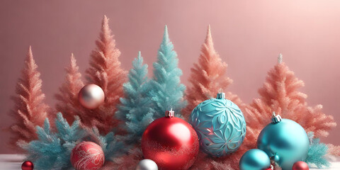 Fototapeta na wymiar christmas background with christmas tree and baubles, christmas background with christmas tree and balls, christmas background with christmas tree