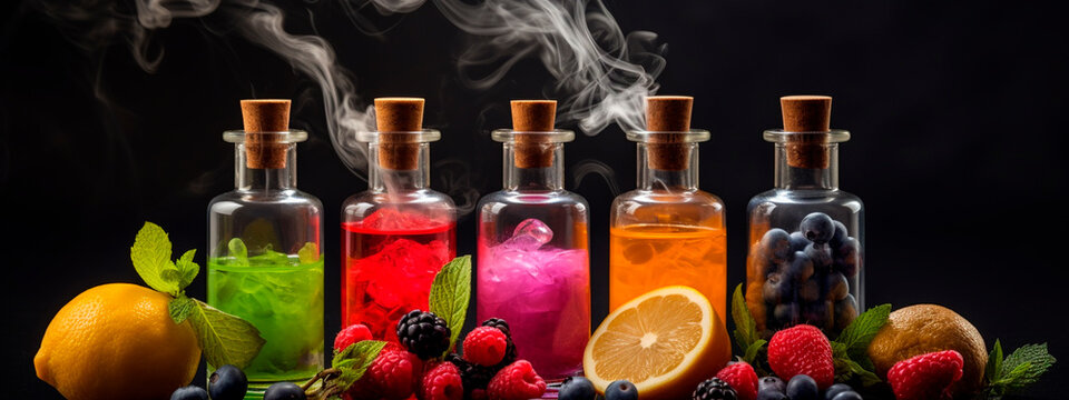 flavoring with fruits and berries. Generative AI.