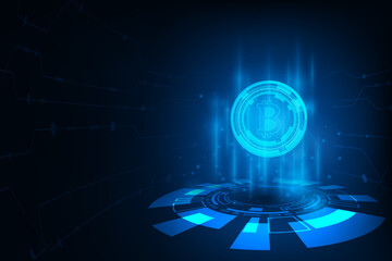 Vector abstract futuristic technology tech circle sci fi concept. Financial crypto currency stock exchange trade concept