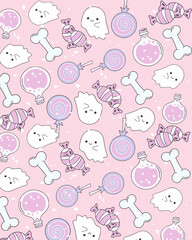 seamless pattern with ghost