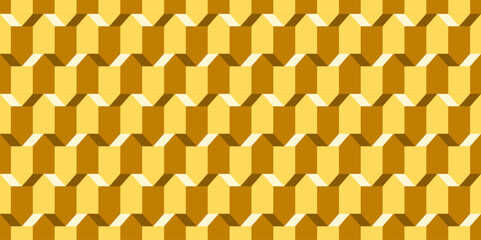 Pentagon 3d geometric pattern vector yellow background in simple style. Beautiful backdrop for your walls and floors