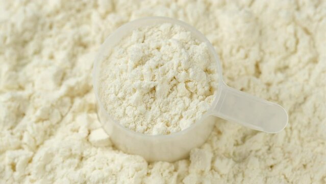 White protein, whey powder in cup. Bodybuilding, fitness and gym lifestyle