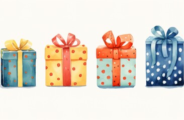 A joyful background filled with beautifully wrapped Christmas gifts.