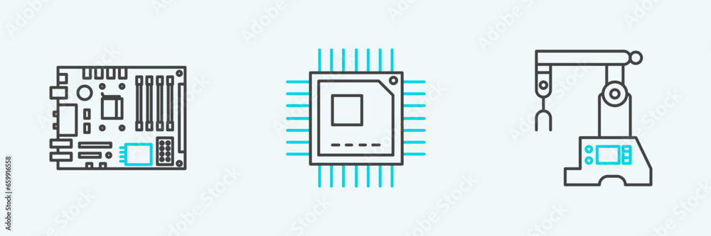 Poster set line assembly line, electronic computer components motherboard digital chip and processor with m