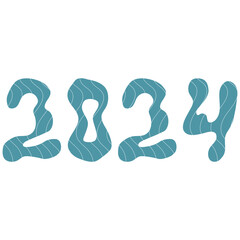 Happy new year 2024 number design.Minimalistic trendy background for branding, banner, cover, card