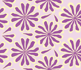  minimal abstract organic shapes seamless pattern, leaves and flowers.	