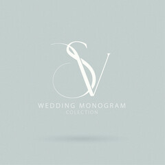 VS Typography Initial Letter Brand Logo, SV brand logo, VS monogram wedding logo, abstract logo design