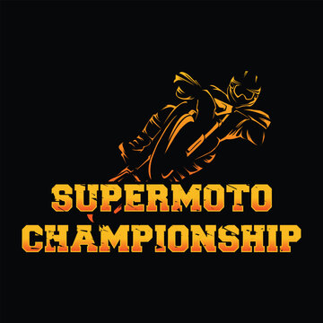 Ilustration vector graphic of supermoto logo, perfect for  motocycle logo