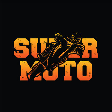 Ilustration vector graphic of supermoto logo, perfect for  motocycle logo