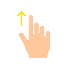 Hand swipe up line icon. Controls, touchpad, tablet, phone, sensor, touchscreen, gadgets. Vector color icon on a white background for business and advertising.