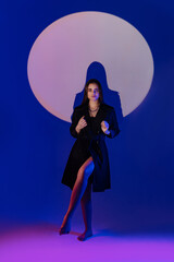 fashion girl in neon light