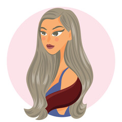 Vector a little girl asian woman for profile picture. Avatar looks fun and happy character cute model