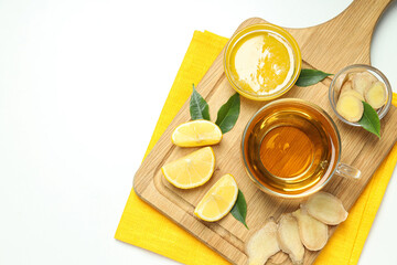 Cold treatment, healthcare concept - tea with ginger