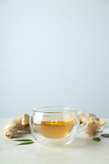 Cold treatment, healthcare concept - tea with ginger