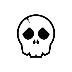 Skull icon. Vector. Isolated on white.
