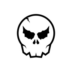 Skull icon. Vector. Isolated on white.