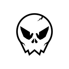 Skull icon. Vector. Isolated on white.