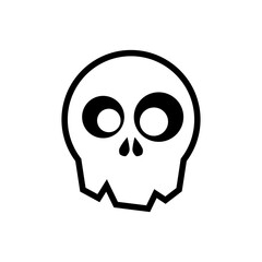Skull icon. Vector. Isolated on white.
