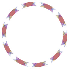Fototapeta premium Circle borders and frames . Round border pattern geometric vintage frame design. Scottish tartan plaid fabric texture. Template for gift card, collage, scrapbook or photo album and portrait..
