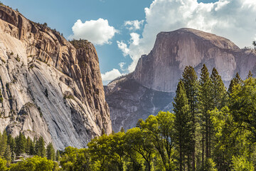 Half Dome is an impressive peak in Yosemite National Park, known for its distinctive shape and breathtaking views.