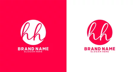 Fotobehang hh Letter Handwriting Signature Logo hh Logo hh icon © Sihab_723k