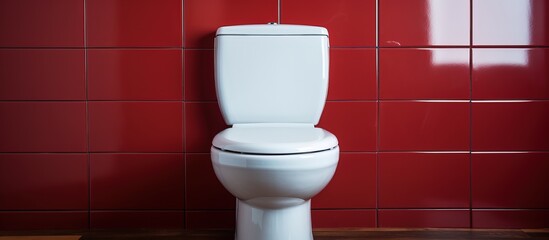 Clean white ceramic toilet seat at home