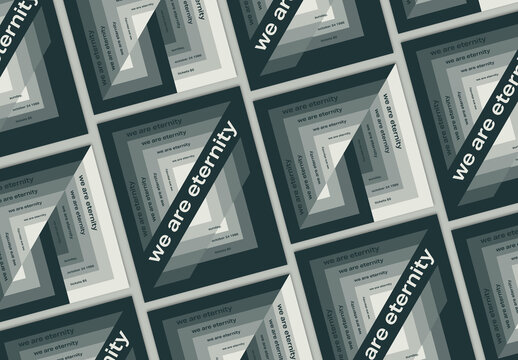 Black and White Swiss Style Social Media Post Layout Set