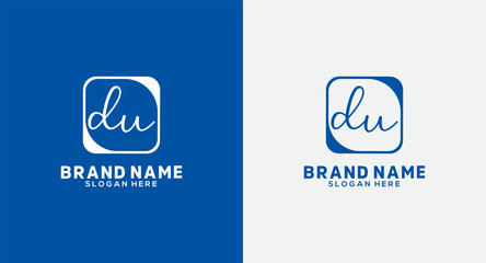 du Letter Handwriting Signature Logo du Logo du icon Design