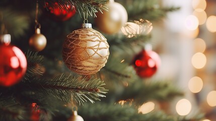 Christmas decor background. AI Generated.