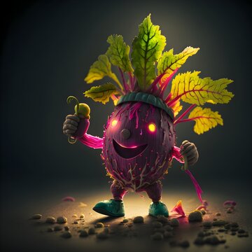 happy beet man Full color intricate detail by Weta Digital Photography Photoshoot Shot on 35mm Multiverse SuperResolution ProPhoto RGB Lonely Backlight Rim Lights Rim Lighting Natural Lighting Moody 