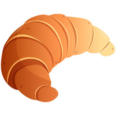 Сroissant vector cartoon illustration, baking bread. Bread clipart for graphic resources for apps, menues. 