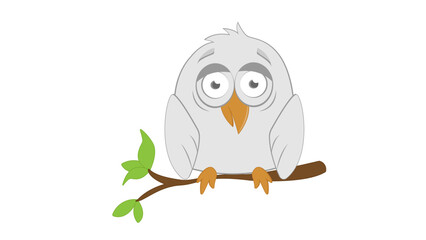 cartoon owl on a branch