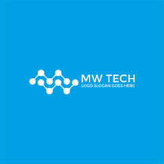 MW Tech logo vector image