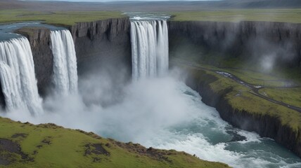 Fototapeta premium beautiful scene of waterfall in the forest