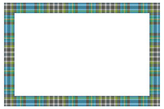 Vintage frame . Scottish border pattern retro style. Tartan plaid ornament.