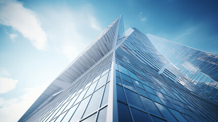 Low angle view of futuristic modern architecture Sky