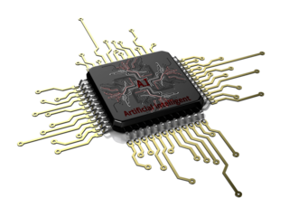 ,Ai chip, artificial intelligence,using command prompt for generates something, Futuristic technology transformation.