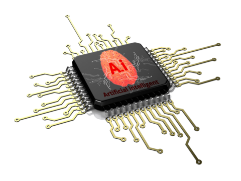 ,Ai chip, artificial intelligence,using command prompt for generates something, Futuristic technology transformation.