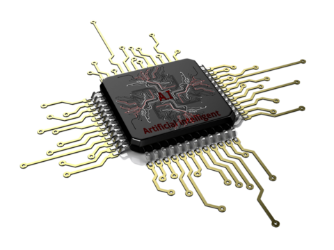 ,Ai chip, artificial intelligence,using command prompt for generates something, Futuristic technology transformation.