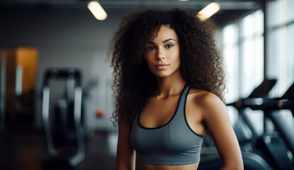 Fototapeta na wymiar woman exercising in gym
