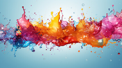 colorful splashes HD 8K wallpaper Stock Photographic Image