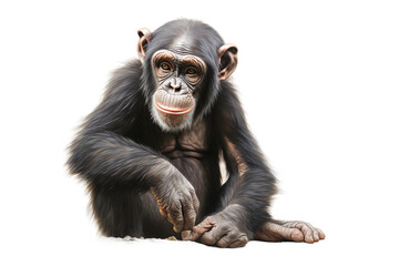 Chimpanzee on White Background Generative AI