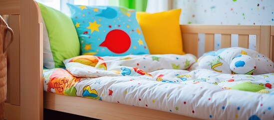 Children s bedding made of vibrant and lovely fabrics creating a joyful childhood experience