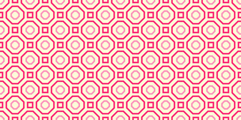 Octagon seamless pattern. Red octagon shape pattern background. Octagon pattern. Elements for design. All in a single layer. Vector illustration.